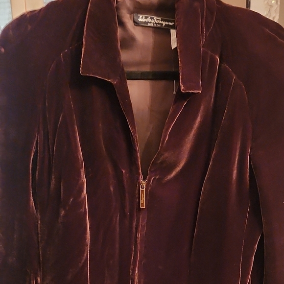 Salvatore Ferragamo Velvet Jacket - Deep Purple - Picture 1 of 9